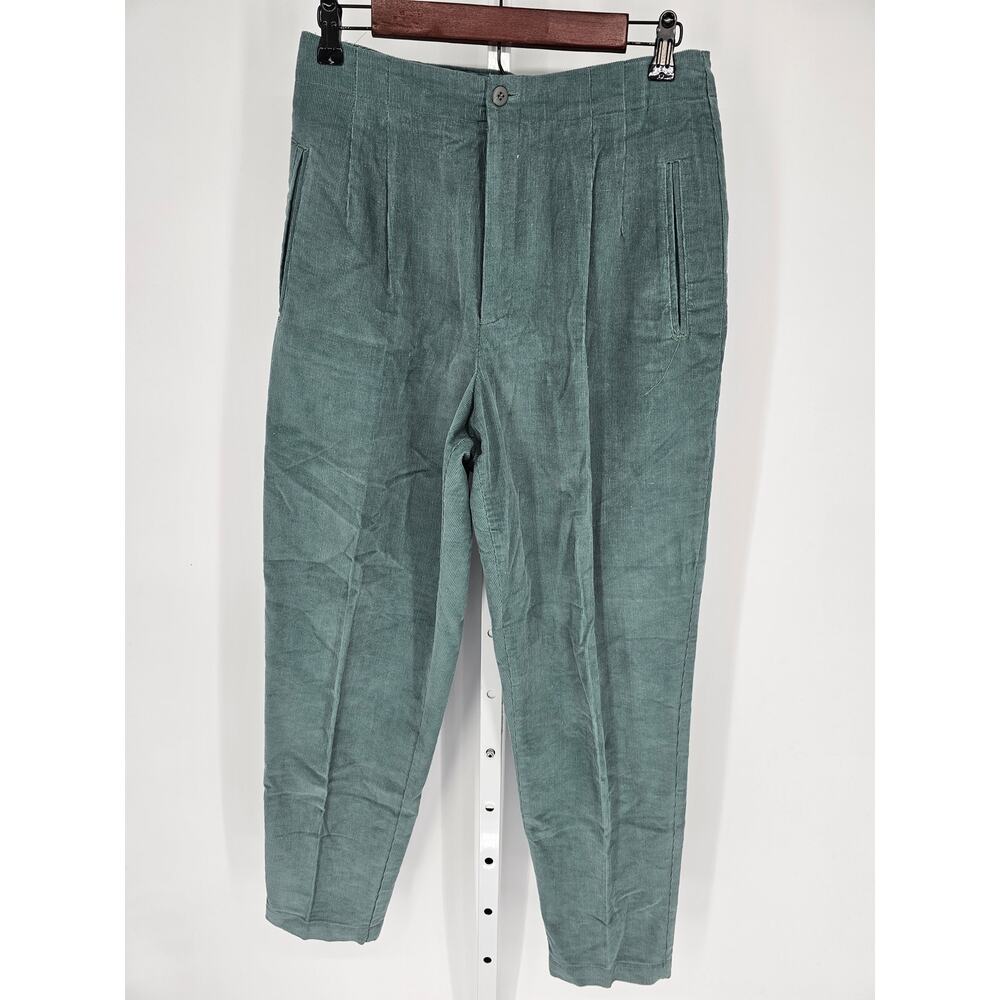 Princeton Club Women's Blue Corduroy Elastic Waist Cotton High Rise Pant Size 12